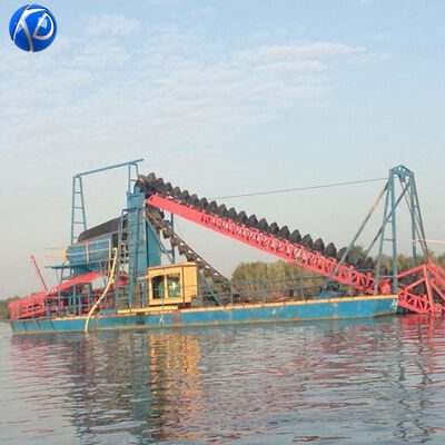 Bucket Chain Gold Dredge Machine 40KG Weight with 300MM Suction Pipeline Diameter