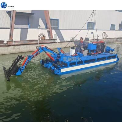 Amphibious Water Weed Harvester 58KW with Hydraulic Track Drive / Tier IV Emission