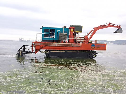 River Dredging Diesel Amphibious Dredger 500m3/h Working Capacity