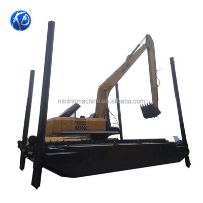 Hydraulic Multi Function Amphibious Dredger With Sealed Box Shaped Track Shoe