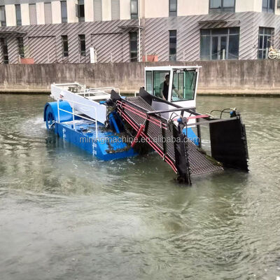 Full Hydraulic Drive Aquatic Weed Harvester High Efficiency Water Grass Collecting Machine Easy Dismantle for Transportation