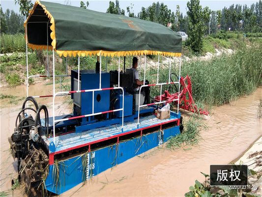 6000mm Length Amphibious Aquatic Plant Harvester 39kw with 2200R/min Changchai Engine