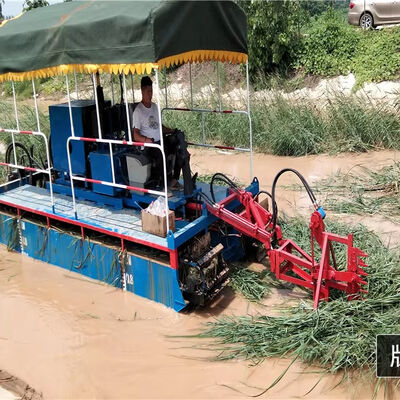 Reed Harvesting Amphibious Excavator 12kw Work Power 39kw Engine for Wetland