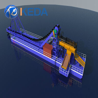 100 Tons/H Bucket Chain Gold Dredging Boat With 13/14/15.5m Ponton