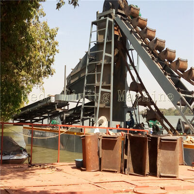 150 Tons/h Bucket Chain Dredger 10m Dredging Depth for Mining