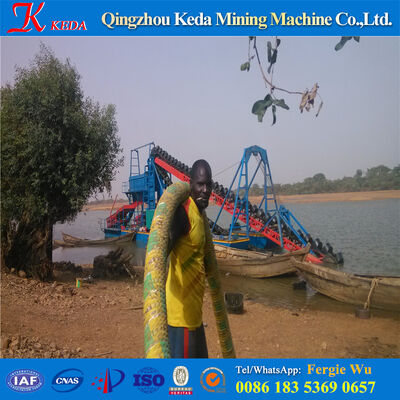 150 Tons/h Bucket Chain Dredger 10m Dredging Depth for Mining