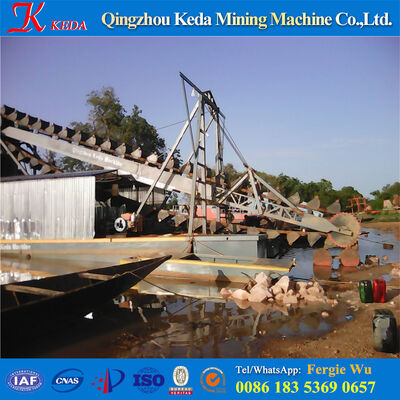 150 Tons/h Bucket Chain Dredger 10m Dredging Depth for Mining