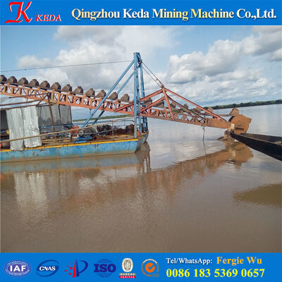 150 Tons/h Bucket Chain Dredger 10m Dredging Depth for Mining