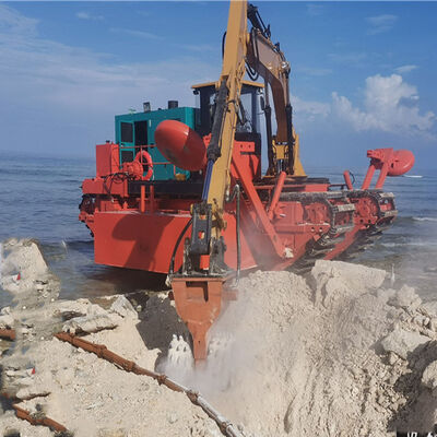 Amphibious Excavator with 4500mm Track Length 0.6 inch Draught and 7500mmx2250mmx3200mm Dimension for Versatile Applications