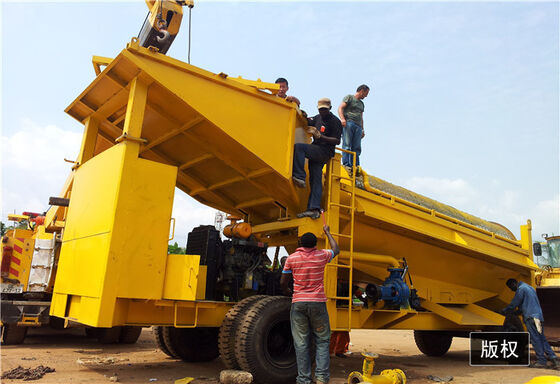 Portable Gold Trommel Wash Plant With 7000*2000*3000 Size 95% Capacity