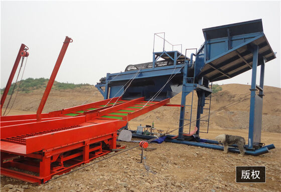 Portable Gold Trommel Wash Plant With 7000*2000*3000 Size 95% Capacity
