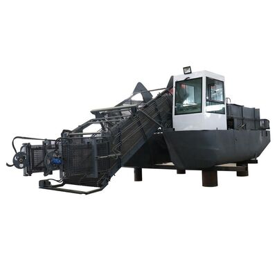 Gear Drive Aquatic Weed Harvester with 24 Hour Continuous Working and 4 Layers Anti-Rust Paint for Efficient Water Cleaning