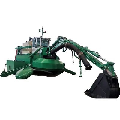 Diesel Engine Amphibious Dredger 500m3/h Water Flow 1500m Discharge Distance