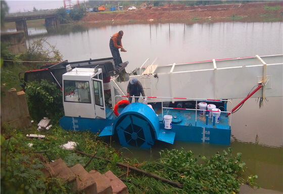 12t Load Capacity 75kw Power 3000m2/h Garbage Loading Aquatic Weed Harvester River Grass Cleaning Barge