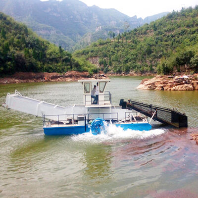 Stainless Steel Aquatic Plant Harvester with Large 300L Fuel Tank for High Endurance Water Hyacinth Removal