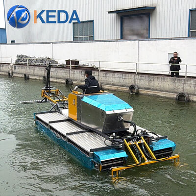Floating Crawler Type Amphibious Weed Harvester with Aluminum Alloy Body, Stern Drive Engine, and 258 x 9500mm Track for Efficient Algae Removal