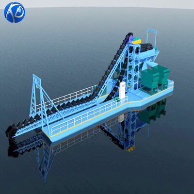 Diesel Bucket Chain Dredger 100cm Draught for River Inshore Area Gold Panning