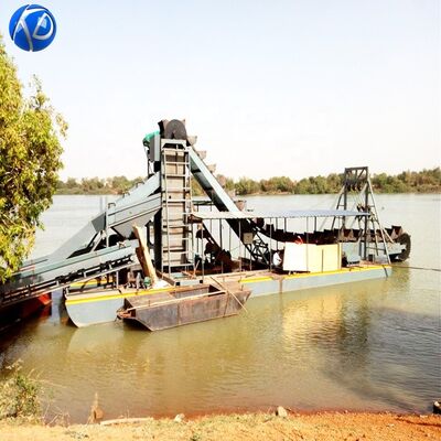 Gold Mining Bucket Chain Dredger 500m Dredging Depth 60cm Draught