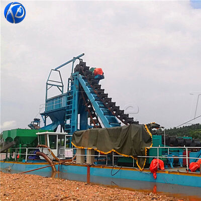 Bucket Chain Gold Dredge Machine 40KG Weight with 300MM Suction Pipeline Diameter