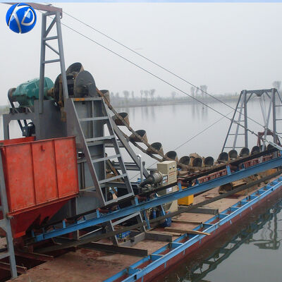 Bucket Chain Gold Dredge Machine 40KG Weight with 300MM Suction Pipeline Diameter