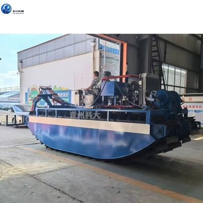 Water Weed Harvesting Amphibious Dredger 2.5m Depth With T Type Cutter Bucket Rake