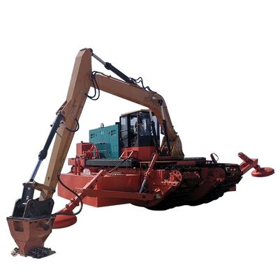 Hydraulic Multi Function Amphibious Dredger With Sealed Box Shaped Track Shoe