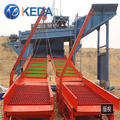 Alluvial Trommel Mobile Gold Wash Plant with 5000mm*1500mmx1800mm Dimension 8000 KG Weight and Gravity Separator