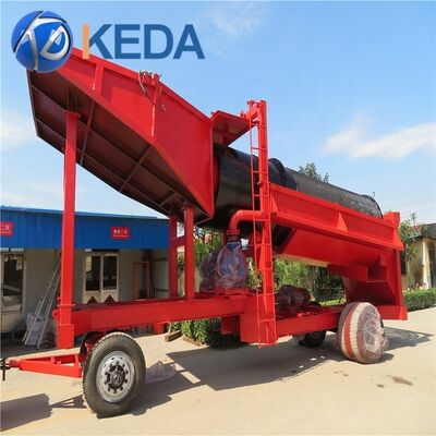 Alluvial Trommel Mobile Gold Wash Plant with 5000mm*1500mmx1800mm Dimension 8000 KG Weight and Gravity Separator