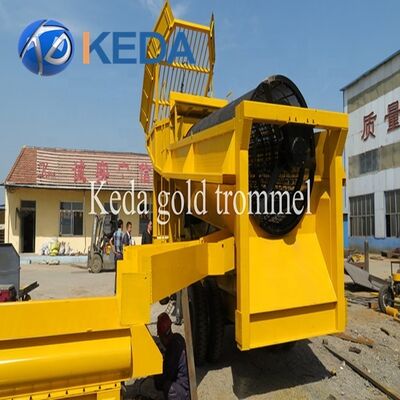 Alluvial Trommel Mobile Gold Wash Plant with 5000mm*1500mmx1800mm Dimension 8000 KG Weight and Gravity Separator