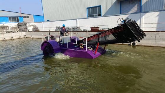 CE Certified Aquatic Weed Harvester with Full Hydraulic Drive and Paddle Wheel for Efficient Waterway Cleaning