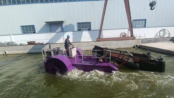 CE Certified Aquatic Weed Harvester with Full Hydraulic Drive and Paddle Wheel for Efficient Waterway Cleaning