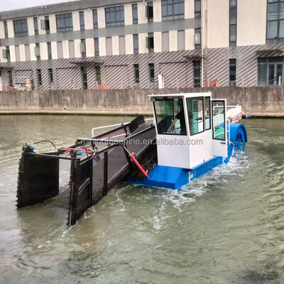 Full Hydraulic Drive Aquatic Weed Harvester High Efficiency Water Grass Collecting Machine Easy Dismantle for Transportation