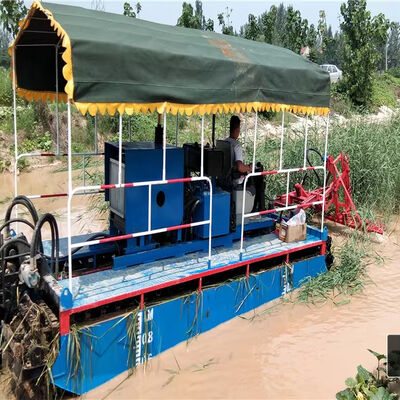 6000mm Length Amphibious Weed Harvester 12kw For Wetland Reed Cutting