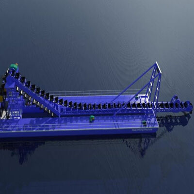 JC-3000 Ladder Winch Bucket Chain River Sand Dredger 400m3/h Output