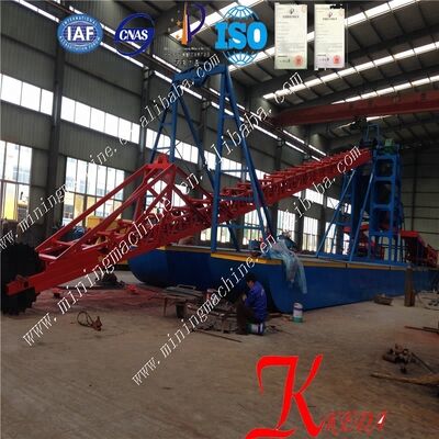 Diesel Bucket Chain Dredger 6-14m Dredging Depth for Gold / Diamond Mining