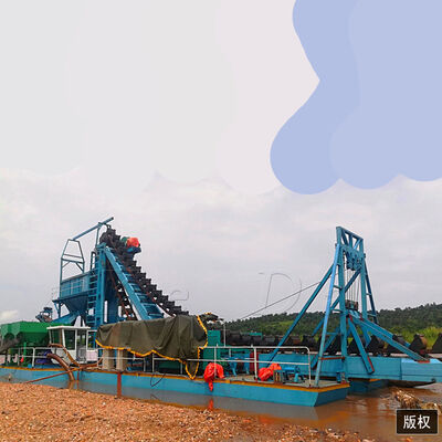 8/3 Inch Pump Diesel Gold Bucket Dredger 15 m Dredging Depth