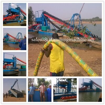 8/3 Inch Pump Diesel Gold Bucket Dredger 15 m Dredging Depth