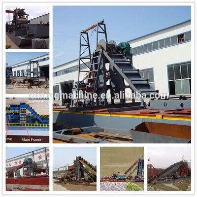 8/3 Inch Pump Diesel Gold Bucket Dredger 15 m Dredging Depth