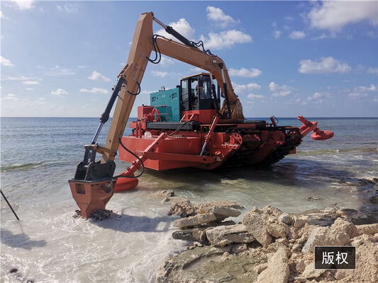 Amphibious Sand Dredging Machine With 10 Inch Draught Dismantle Structure