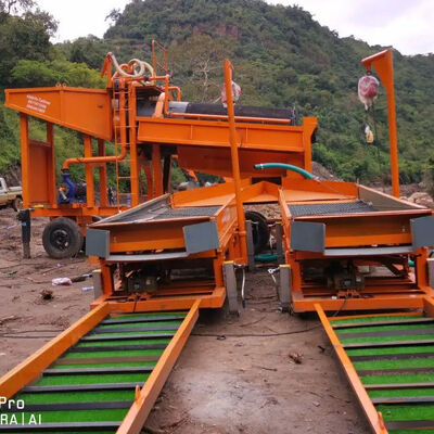 Portable Gold Trommel Wash Plant With 7000*2000*3000 Size 95% Capacity