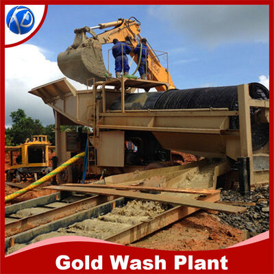 Portable Gold Trommel Wash Plant With 7000*2000*3000 Size 95% Capacity