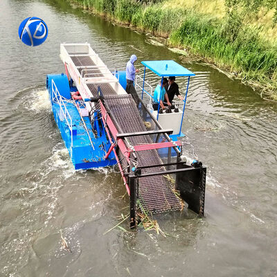 1 Row Aquatic Weed Harvester with Remote Centralized Control and CCSB Ship Steel Plates for River and Canal Cleaning