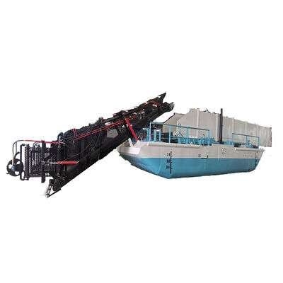 Gear Drive Aquatic Weed Harvester with 24 Hour Continuous Working and 4 Layers Anti-Rust Paint for Efficient Water Cleaning