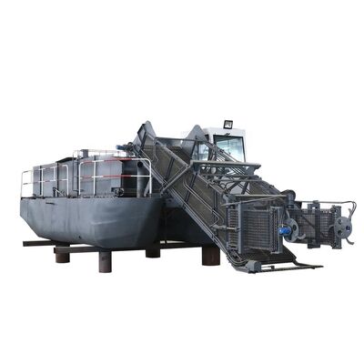 Gear Drive Aquatic Weed Harvester with 24 Hour Continuous Working and 4 Layers Anti-Rust Paint for Efficient Water Cleaning