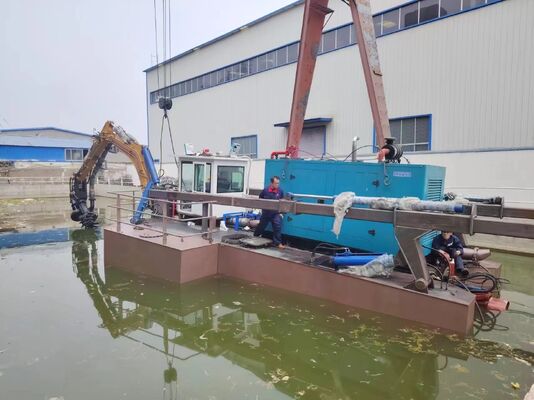 Versatile Amphibious Dredger with Digging Grabbing and Piling Functions for High Efficiency Dredging