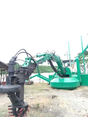 Versatile Amphibious Dredger with Digging Grabbing and Piling Functions for High Efficiency Dredging