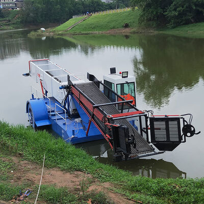 19000 KG Aquatic Weed Harvester with 4 Layers Anti-Rust Marine Paint and Automatic Hydraulic Control for River Cleaning