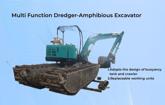 Track Type Amphibious Excavator with 1 Year Warranty 20t Weight and 40 Inch Draught