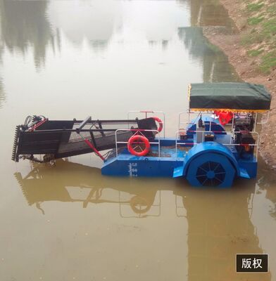 Full Hydraulic Drive Aquatic Weed Harvester with Paddle Wheel Propulsion and Modular Design for Efficient Waterway Cleaning