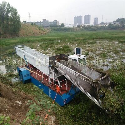 KEDA Full-Automatic Aquatic Weed Harvester with Paddle Wheel Propulsion and Modular Design for Efficient Weed Removal